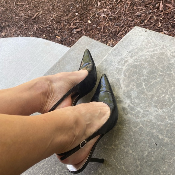 Pelle Mode Size 7 Women’s Black Eel Skin Heels - Picture 3 of 8